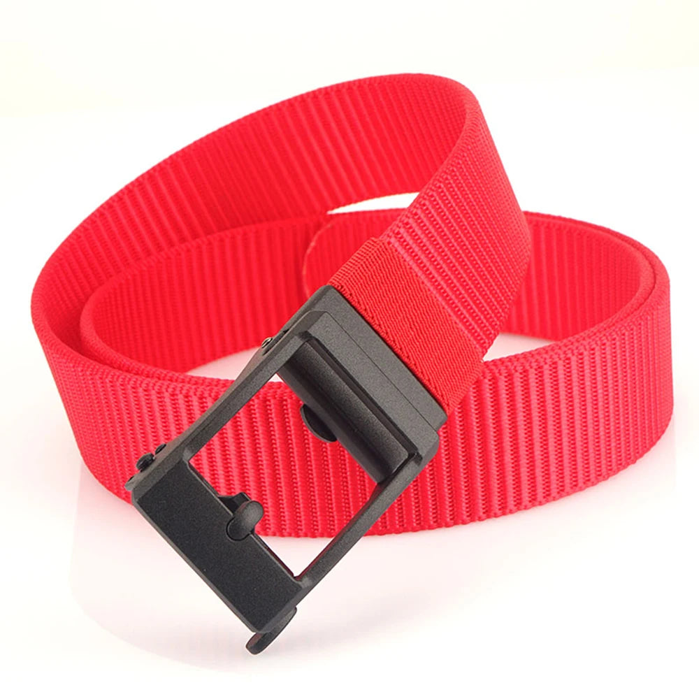 TUSHI New Golf Sports Belt for Men Tactical Belt Metal Automatic Buckle Tough Nylon Men Military Belt 120-150CM Big Size Belts