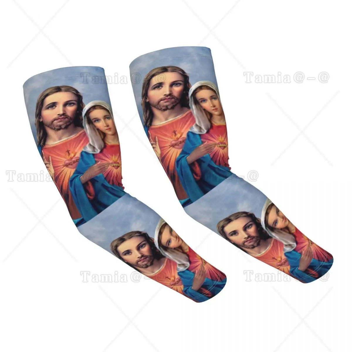 Our Lady Of Guadalupe Cooling Arm Sleeves for Men Women Catholic Virgin Mary Sports Running Tattoo Cover Up
