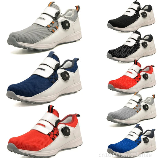 Men's Golf Shoes Summer Mesh Rotating Buckle Lightweight Breathable Women Sports Shoes