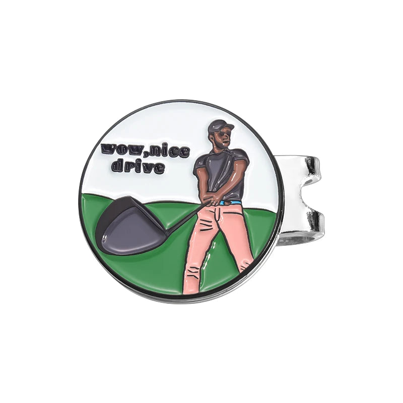 Golf Ball Marker Magnetic Hat Clips Funny Cartoon Cap Accessories for Golf Baseball Cap Decorative Jewelry Gift for Golf Lover