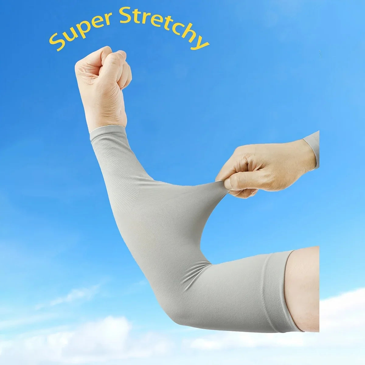 Women's Summer Arm Sleeves - Solid Color, Elastic Fit,Sun Protection, Sweat-Absorbent, Casual Outing Accessory, Casual Armwear