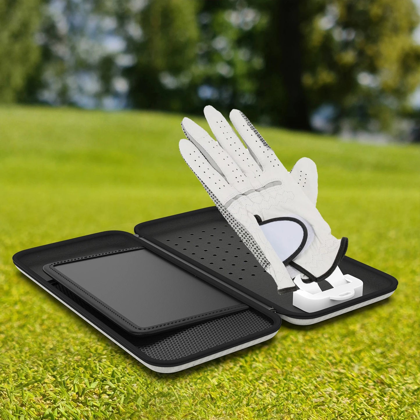 Golf Case Glove Holder Hard Case Protector Organizer with Storage Slots for Phone Tees Splitting Tools Ball Markers Accessories