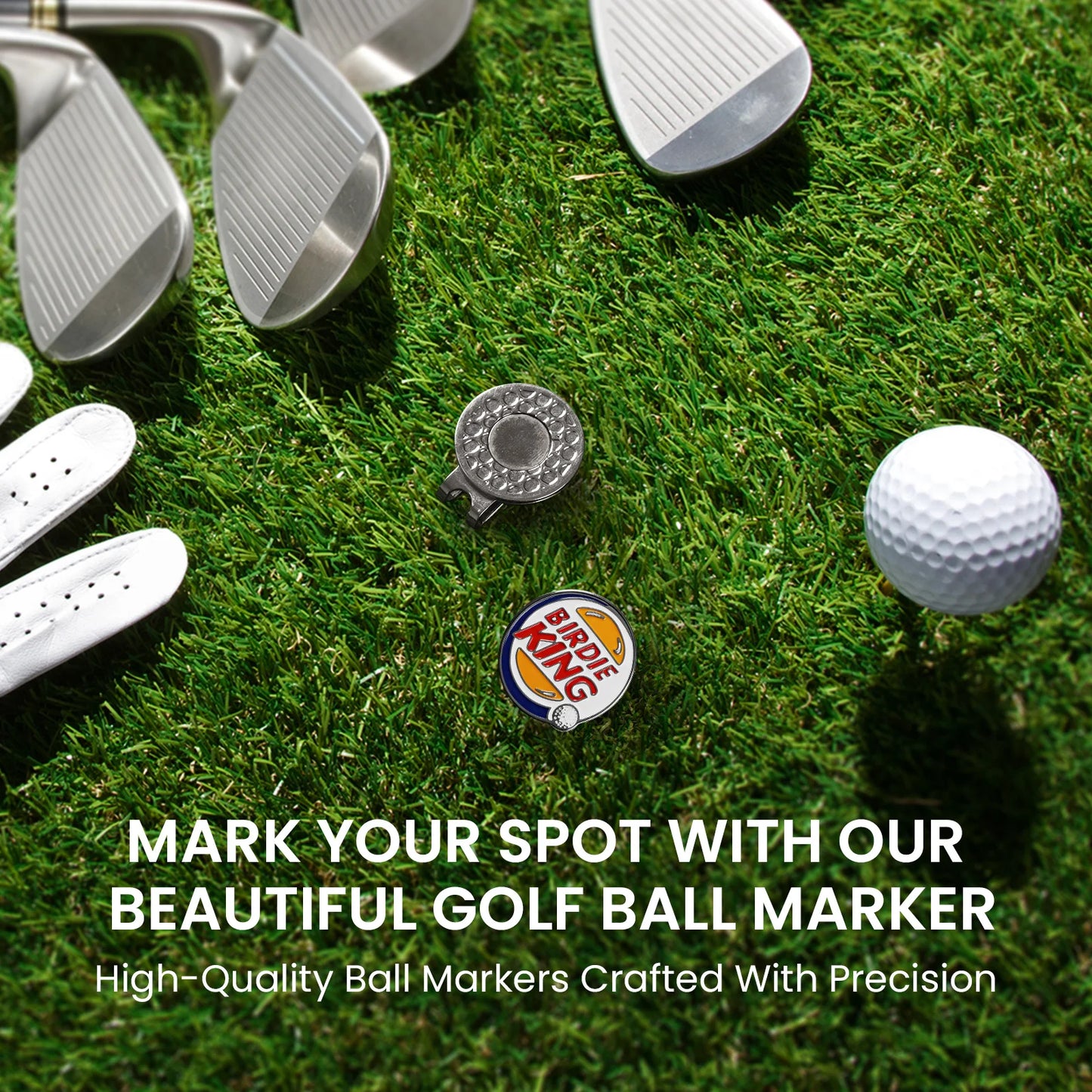 Funny Golf Ball Markers with Hat Clips Value 2 Pack, Premium Golf Accessories for Putting Green
