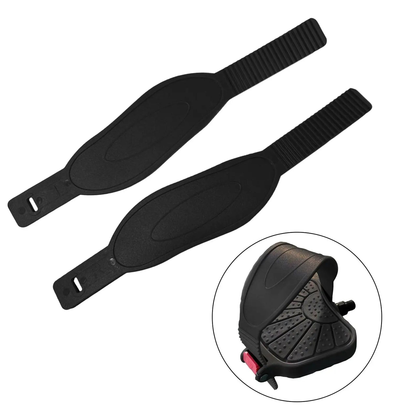 2x Exercise Bike Pedal Straps, Universal Fitness Footrest Clips Adjustable Pedal Straps Belts, for Home Gym Cycling Machine