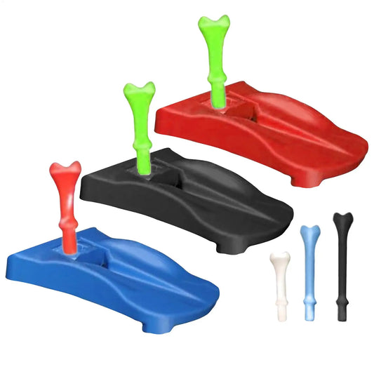 Golf Tee Base Holder 5 Pre Cut Simulator Tees Driving Range Hitting Mat Training Aid for Home Practice Golf Game Accessories