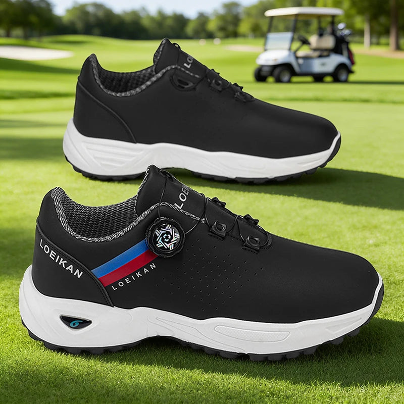 Men's Golf Shoes: High-quality, slip-resistant sports shoes with a rotating button for ultimate comfort!
