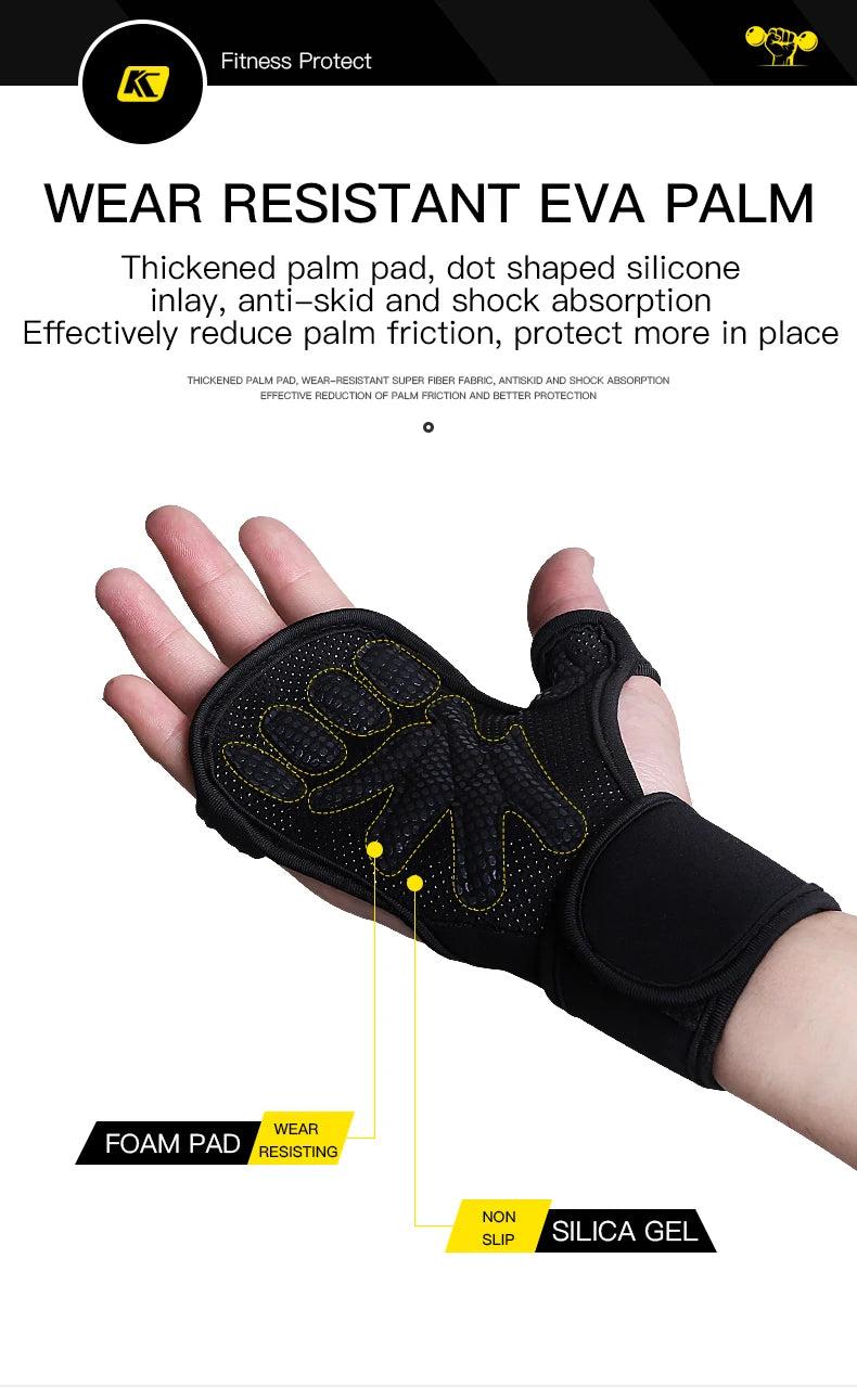 Fitness Iron Rolling Outdoor Sports Increased Friction Anti Slip Protection Professional Wrist Guard With Hard Pull Strap