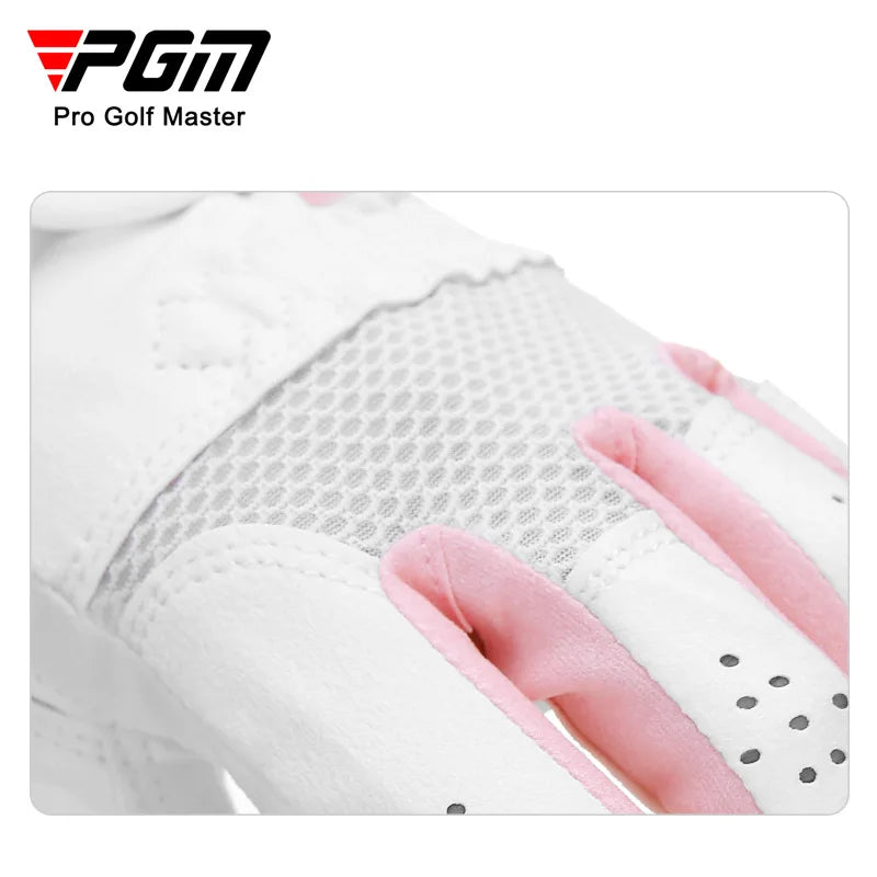 PGM Women Golf Gloves 1 Pair Made of Microfiber Fabric Breathable Wear-resistant Anti Slip Soft Color Matching ST031/ST034