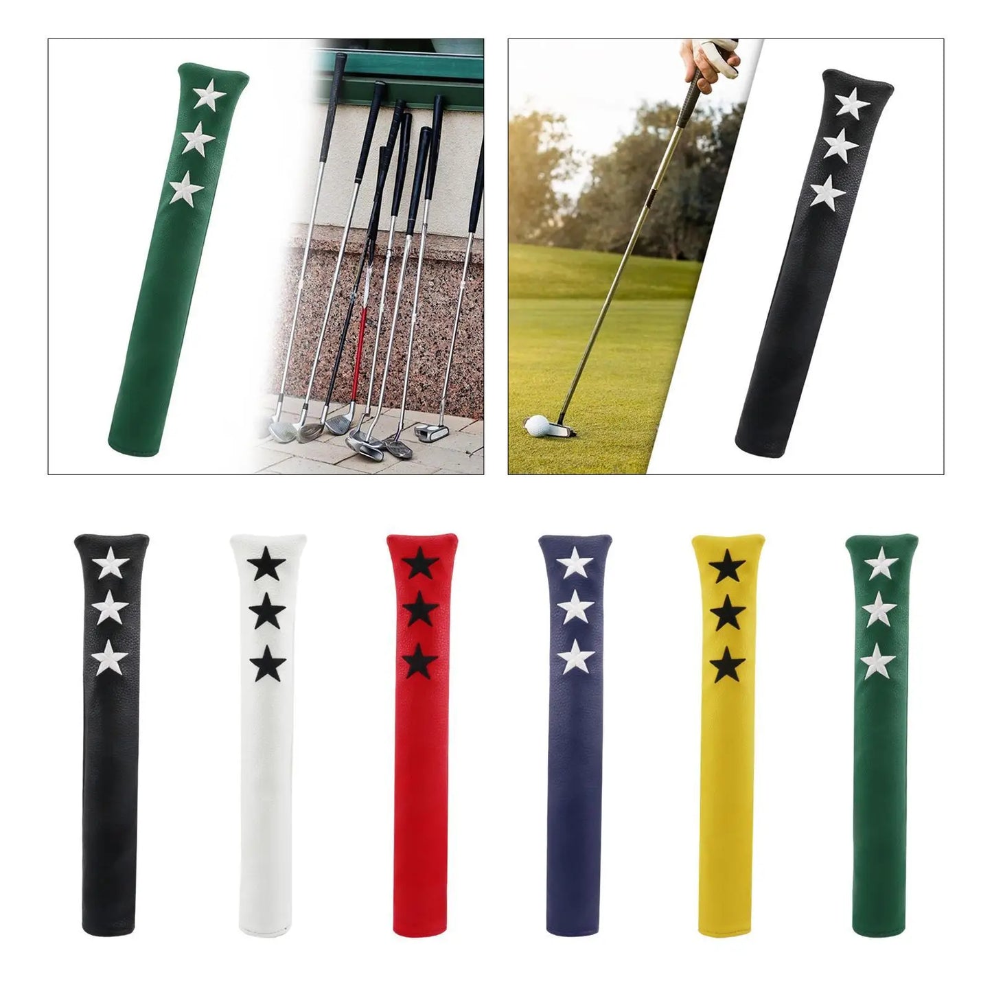 Golf Alignment Stick Cover Protective Case Golfer PU Leather Waterproof Supplies Club Cover Premium Golf Indicator Rod Holder