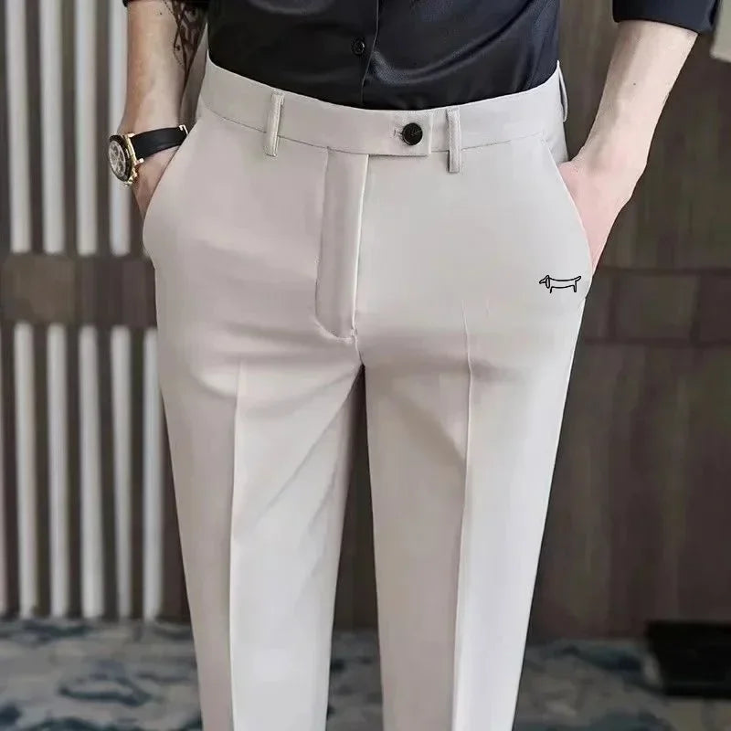 Men Golf Trousers Slim-fit Drape Casual Golf Pants Men Korean Version Slim-fit Elastic Skinny Golf Clothing Sports Ninth Pant