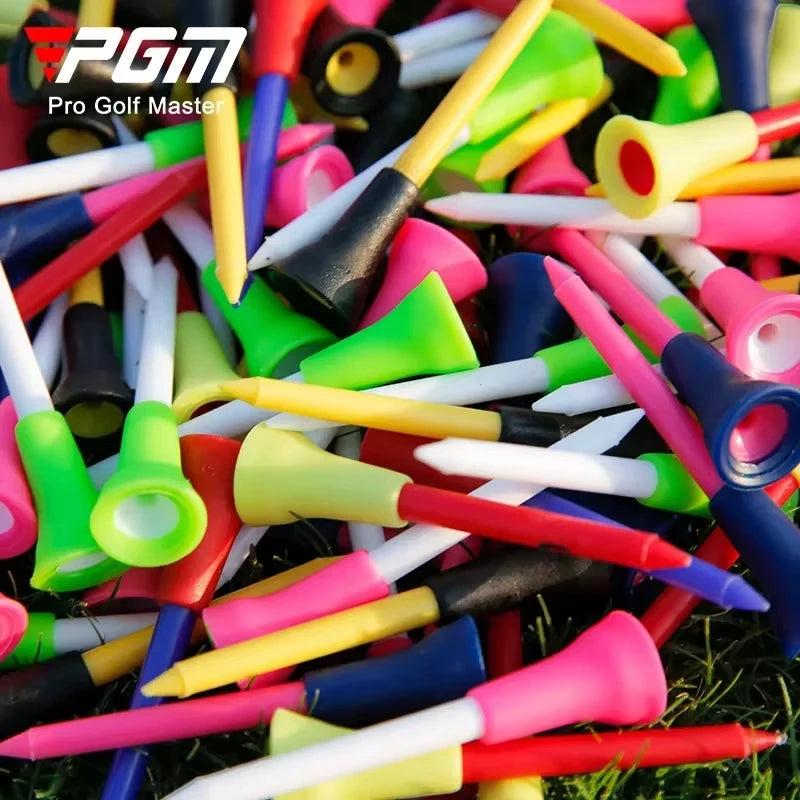 20pcs Golf Tees Mix Colors 83mm Plastic Durable Rubber Cushion Top Golf Ball Holder Golf Accessories