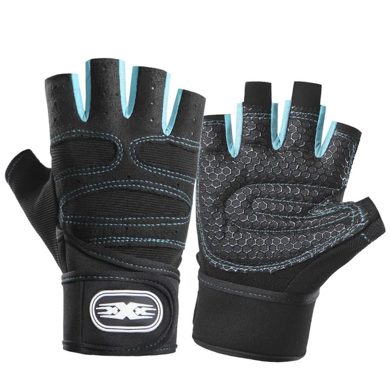 Fitness Gloves for Men Women Gym Cycling Gloves Half-Finger Hiking Training Anti-Slip Wrist Protection Weightlifting Gloves