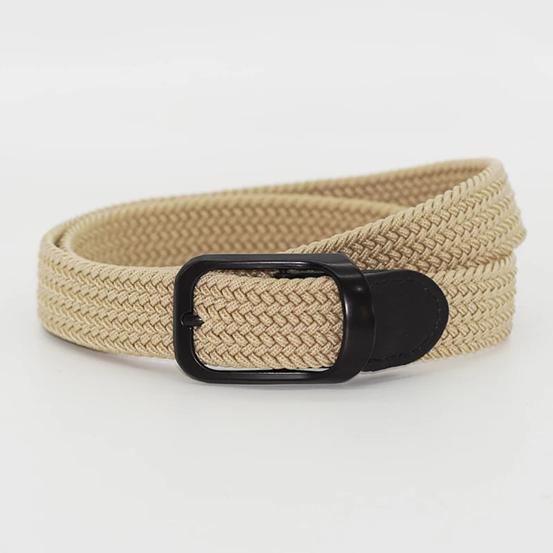 Men’s Elastic Woven Belt, Stretch Braided Golf Belt, Breathable, Non-Restrictive, Adjustable Fit, Wide Design, Multi-Color, Perf