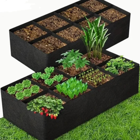 Garden Raised Planting Bed 4/8 Grids Vegetable Planting Bag Reusable Square Large Capacity Garden Potato Planters Container
