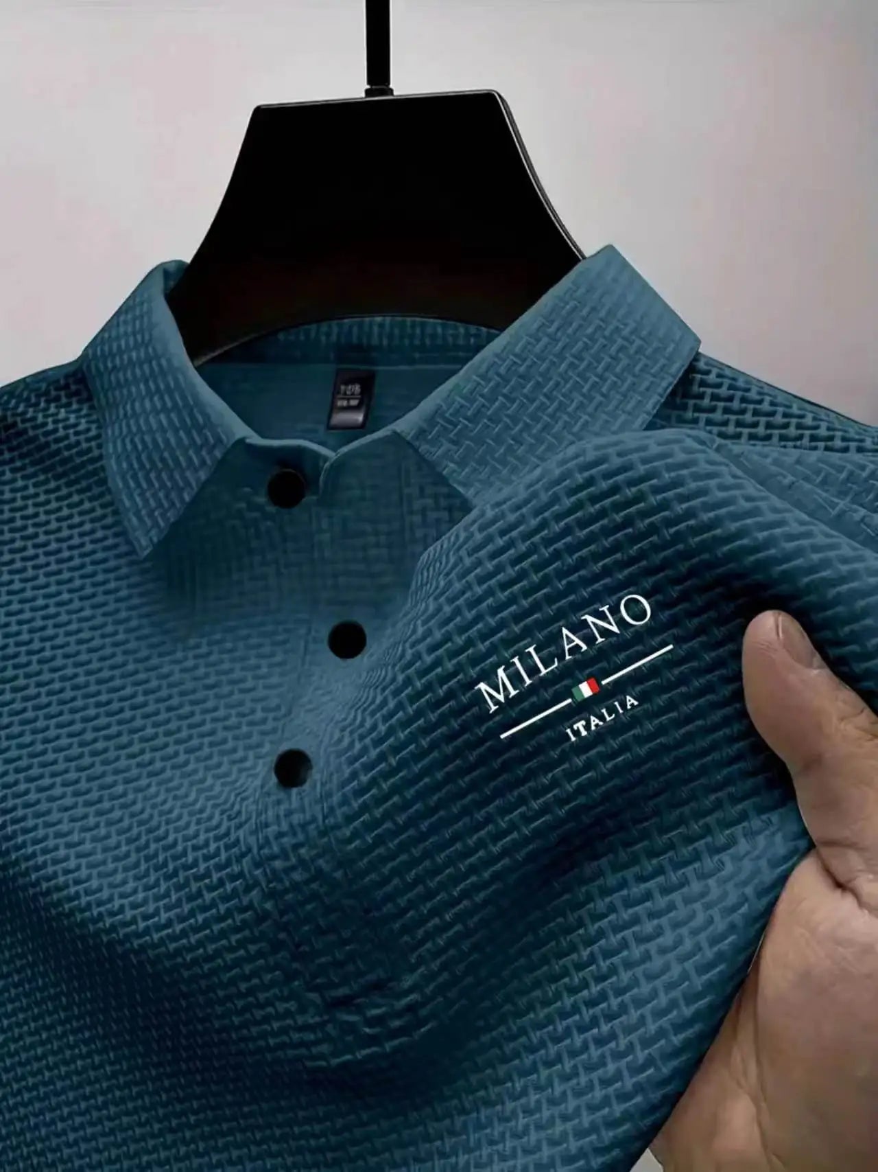 mens golfer silhouette jacquard polo shirt breathable quick dry fabric casual business golf outdoor daily short sleeve top