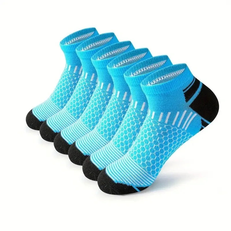 6 pairs Men's Short Sports Socks - Moisture-Wicking, Breathable, All-Season Athletic Socks