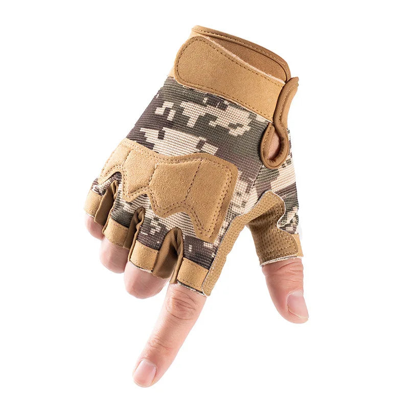 Fitness Gloves Half-refer To Anti-slip and Wear-resistant Tactical Protective Gloves for Outdoor Sports Cycling Training