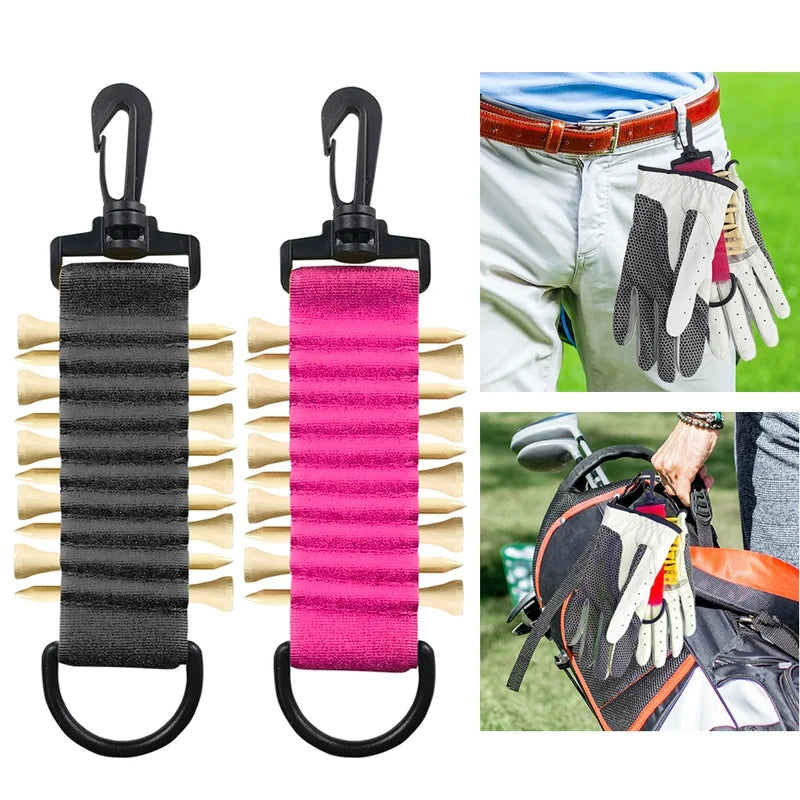 1-4pcsColorful Golf Hang Gloves Magic Tape Double Sided Golf Tee Holder Clip Outdoor Portable Hanging Golf Tees Golf Accessories