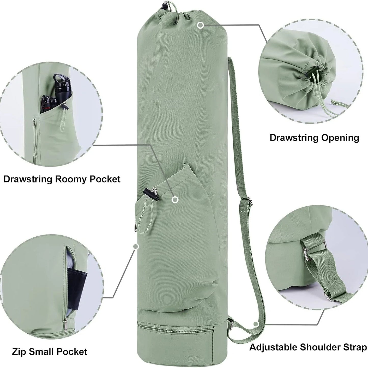 Fitness Sports Yoga Mat Bag Multifunction Pocket Yoga Carrier Knapsack Large Capacity Storage Yoga Mat Holder