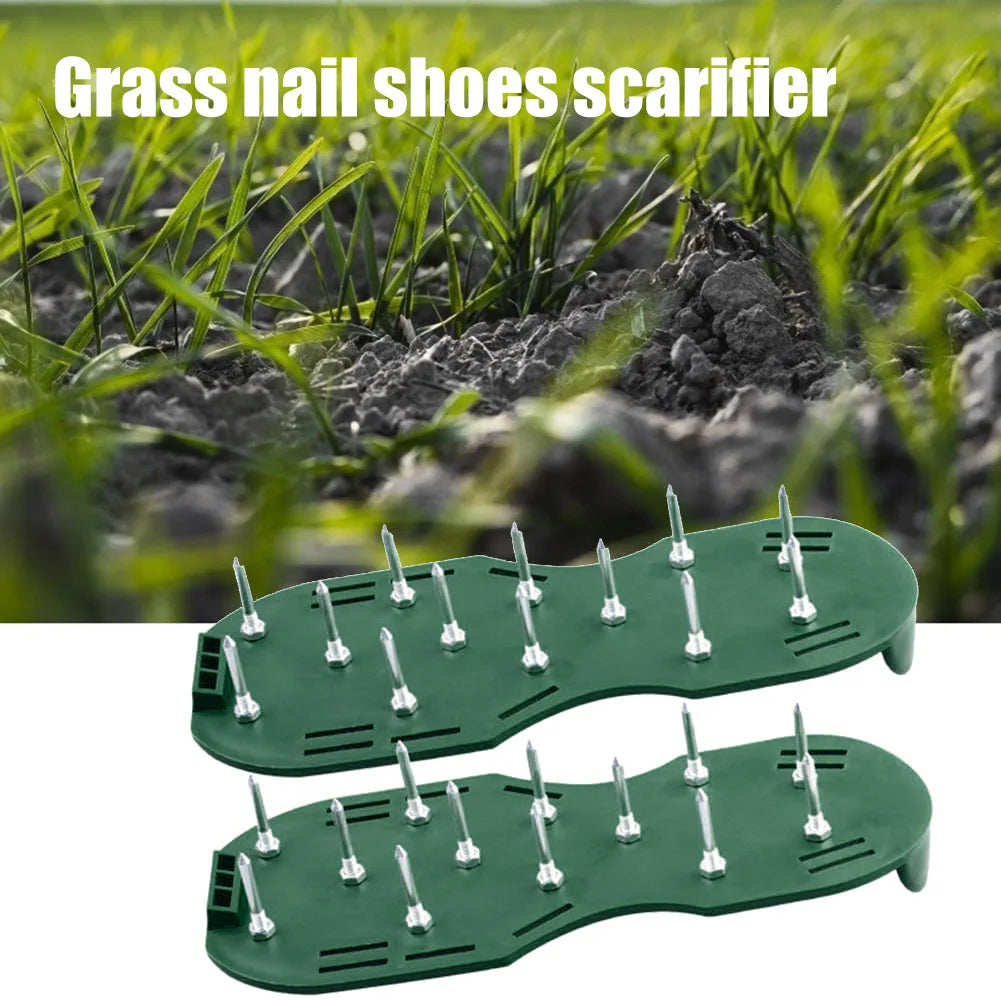 Gardening Walking Garden Yard Grass Cultivator Scarification Aerator Nail Shoes