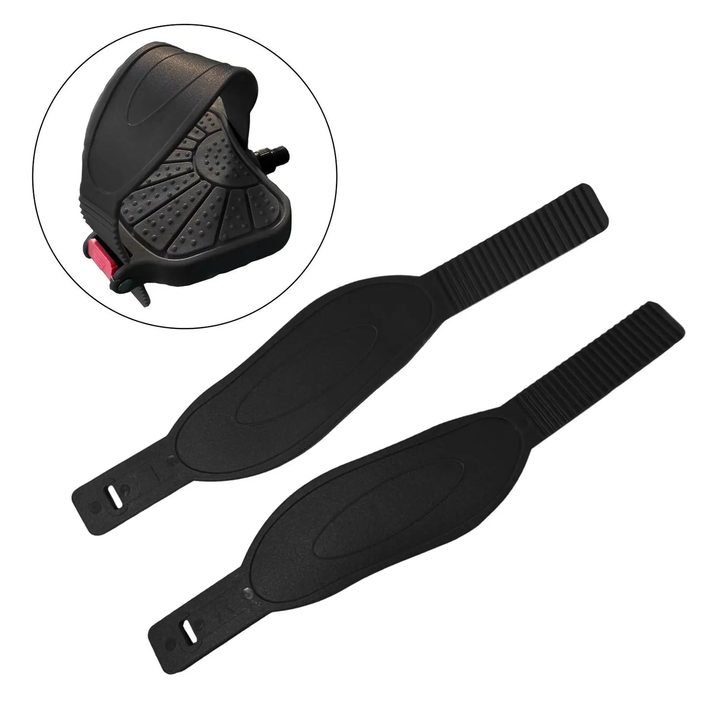 2x Exercise Bike Pedal Straps, Universal Fitness Footrest Clips Adjustable Pedal Straps Belts, for Home Gym Cycling Machine