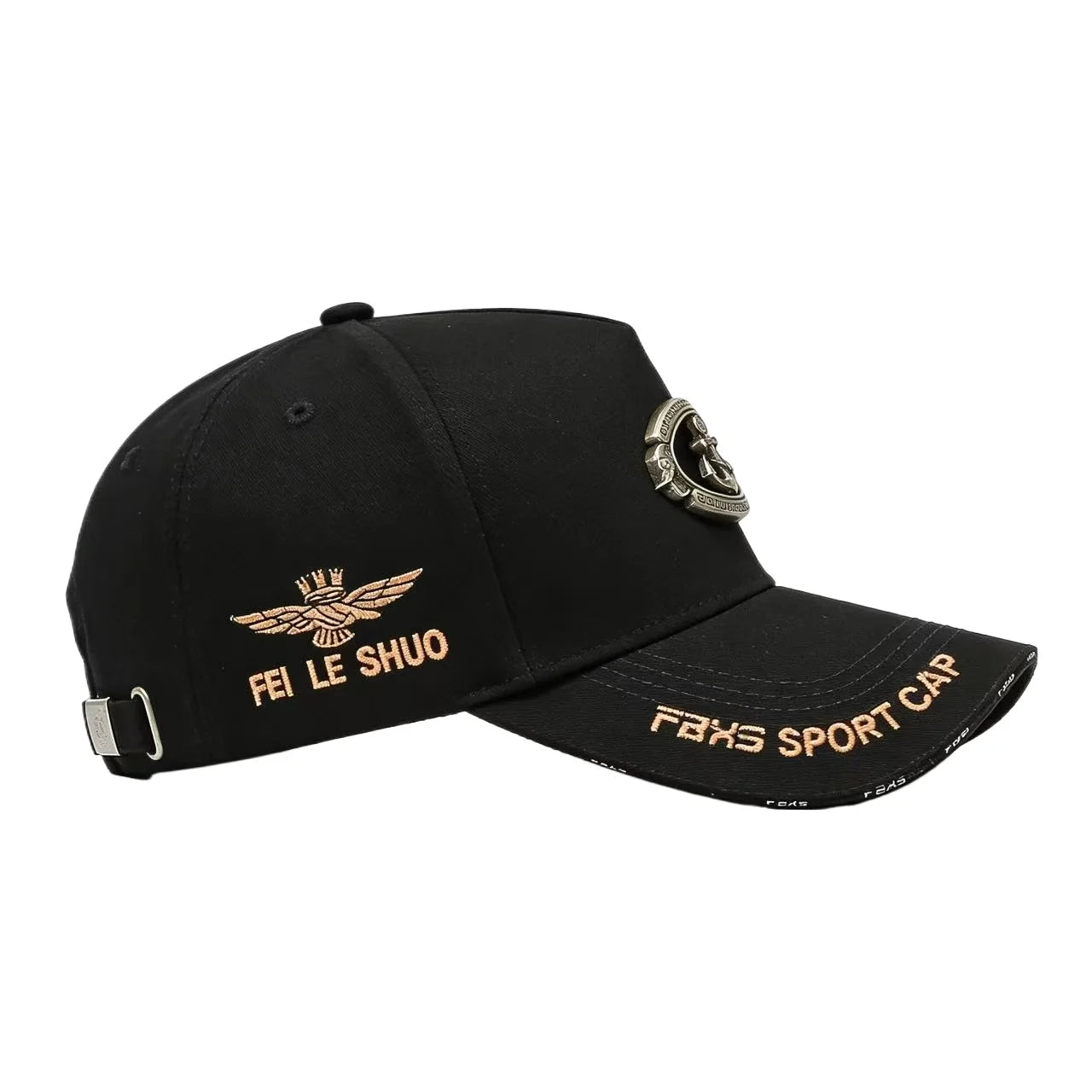 Men Women Fashion Baseball Cap with Metal Anchor Emblem, Adjustable Strap, Casual Outdoor Sports Hats for Golf, Hiking,Running