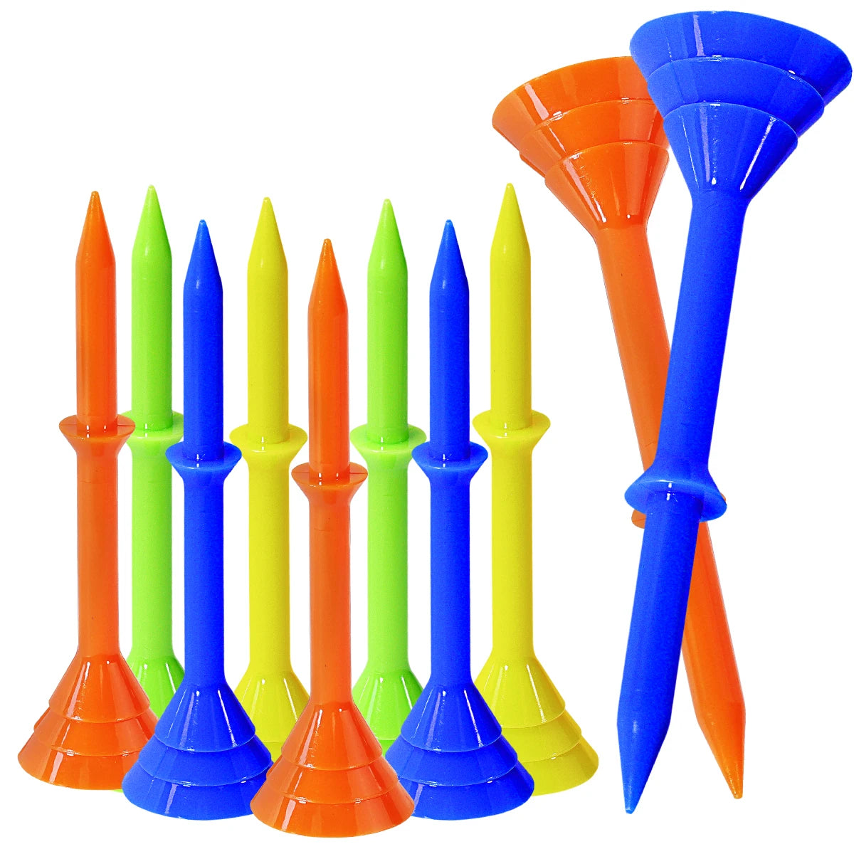 Golf accessories 50 Pcs Golf Tees Plastic 3 1/4 83mm Unbreakable Upgrade Reusable Big Cup Reduce Friction Side Spin Bulk