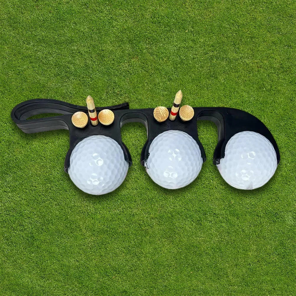 Golf Ball Clip with Tee Holder Golf Ball Clamp Storage Holder Golf Ball Clip Holder Portable Golf Accessories