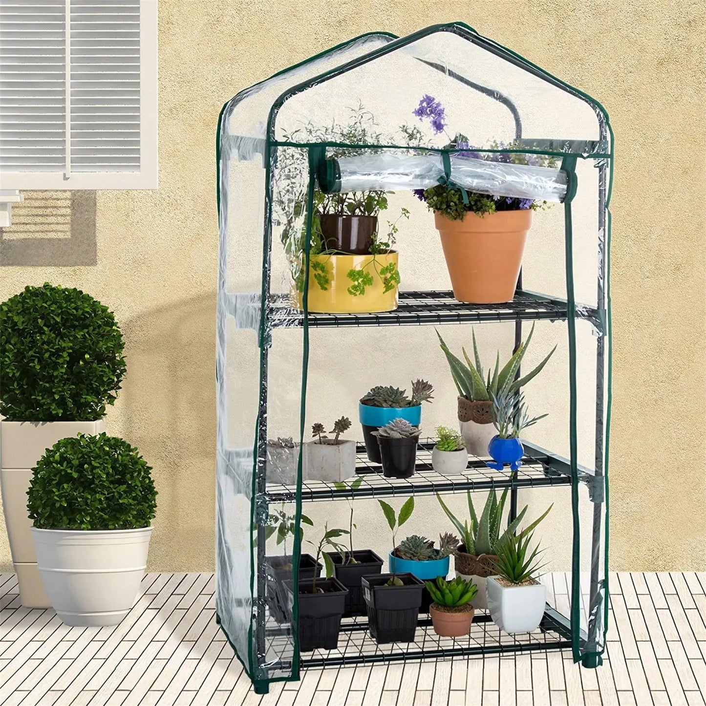 3/4/5 Tiers Garden Greenhouse Cover Plant Flower Growth House Convenient ventilation Heat Retaining Waterproof Cover Garden