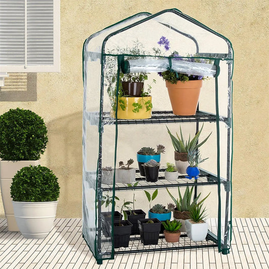 3/4/5 Tiers Garden Greenhouse Cover Plant Flower Growth House Convenient ventilation Heat Retaining Waterproof Cover Garden