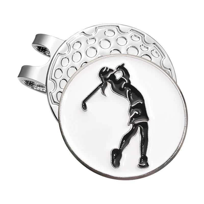 Golf Player Pattern Decorative Clips Golf Ball Marker with Magnetic Golf Hat Clip Jewelry Accessories Gift Golf Supplies