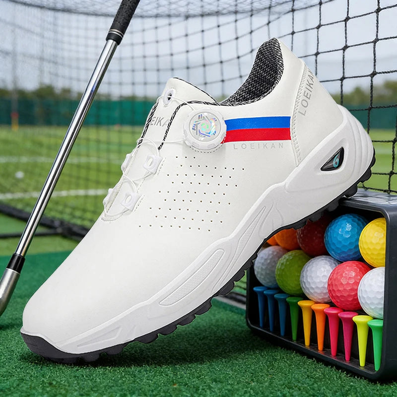 Men's Golf Shoes: High-quality, slip-resistant sports shoes with a rotating button for ultimate comfort!