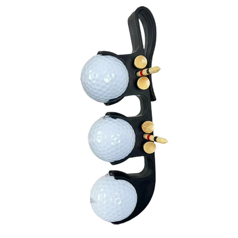 Golf Ball Clip with Tee Holder Golf Ball Clamp Storage Holder Golf Ball Clip Holder Portable Golf Accessories