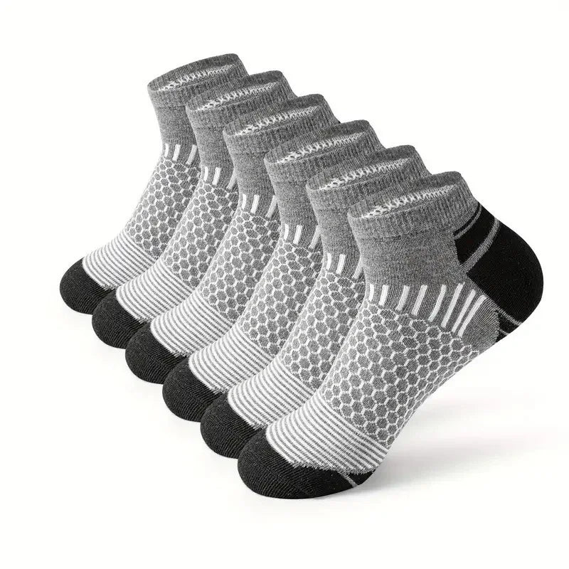 6 pairs Men's Short Sports Socks - Moisture-Wicking, Breathable, All-Season Athletic Socks