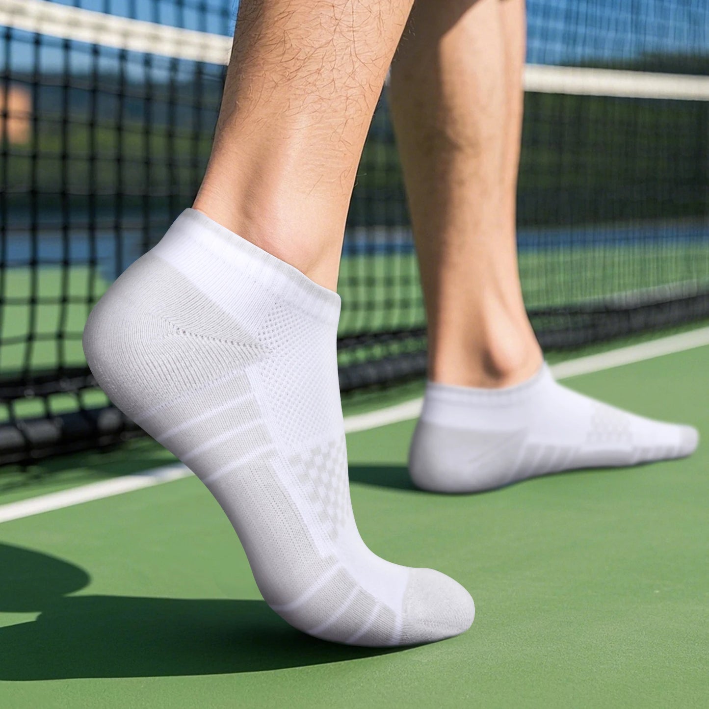YUEDGE Mens Trainer Socks, Sweat Wicking Anti-Odor Breathable Cotton Low Cut Ankle Gym Golf Athletic Running Sports Socks