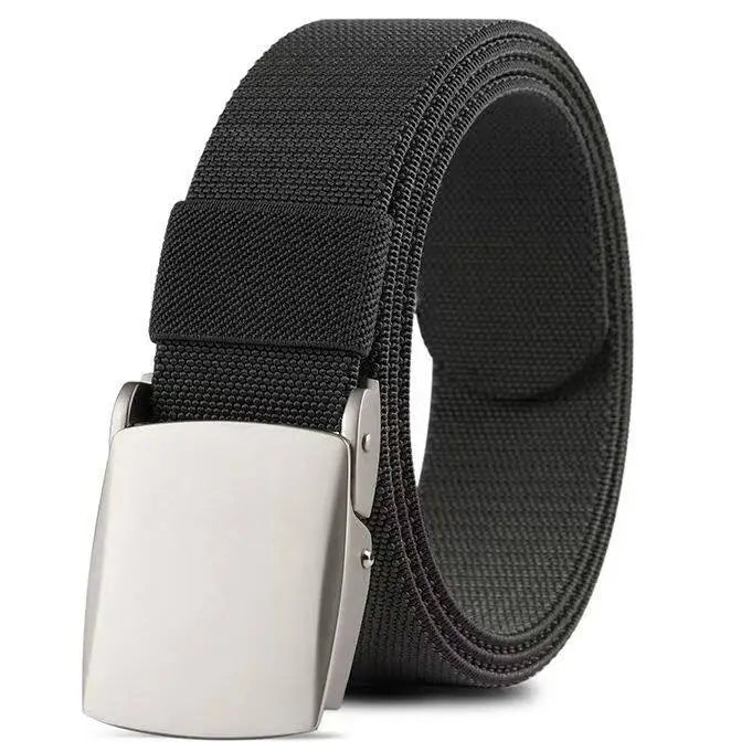 New Golf Sports Elastic Belt Fashion Belt Metal Automatic Buckle Tough Stretch Nylon Men Work belt 120CM Big Size Belts