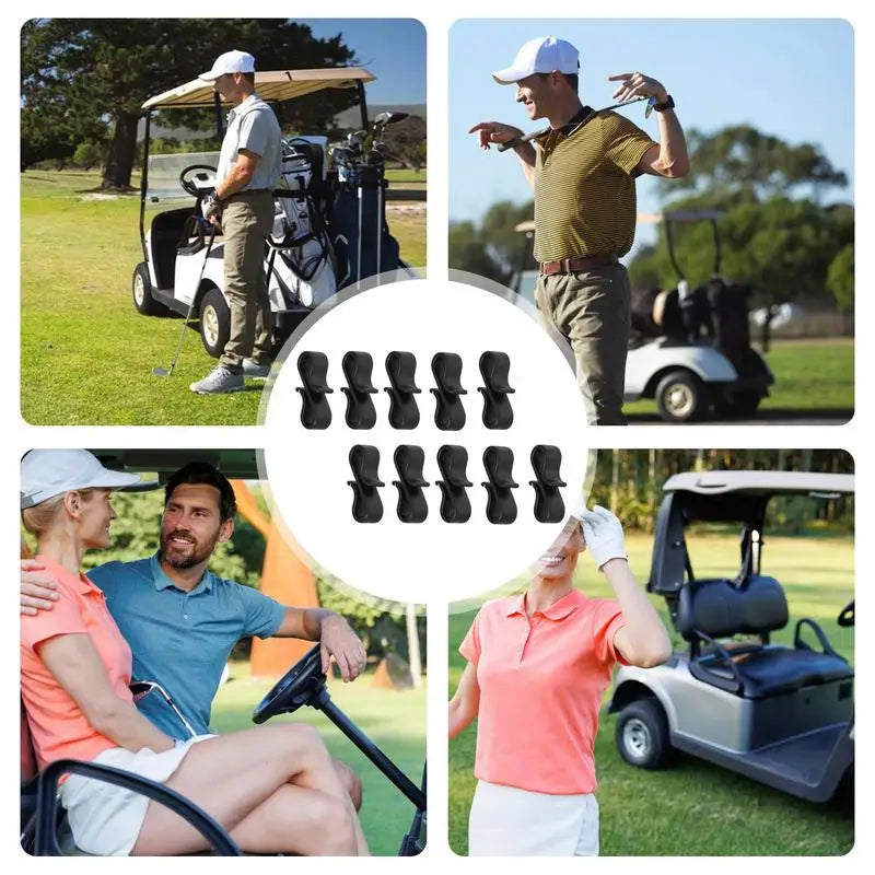 Golf Tee Holder Hat Clip 10pcs Hat Clamps Golf Ball Marker Holders Small Clip Golf Accessories Multi-Purpose For Camping Belts