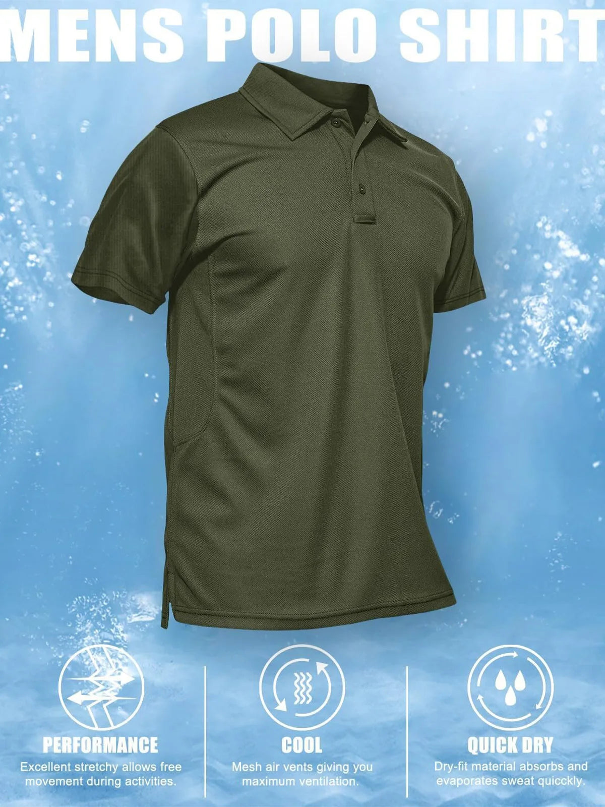 MAGCOMSEN Mens Polo Shirts Short Sleeve Quick Dry Breathable Pique Golf Shirt Tactical Collared Casual Work Shirt