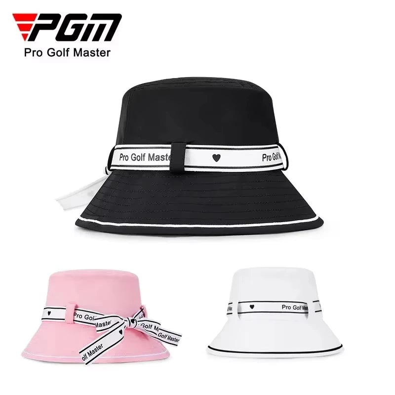PGM Women's Golf Hat Bow Strap Fisherman Cap Sun-shading and Sunscreen Inner Sweat-absorbing Band Design MZ056
