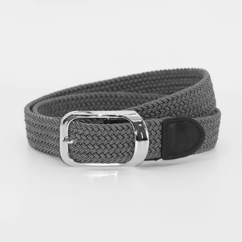 Men’s Elastic Woven Belt, Stretch Braided Golf Belt, Breathable, Non-Restrictive, Adjustable Fit, Wide Design, Multi-Color, Perf