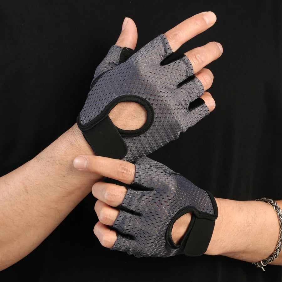 1 Pair of Fitness Gloves Suitable for Men and Women Running, Hiking, Weightlifting, Anti Slip, Breathable Outdoor Cycling