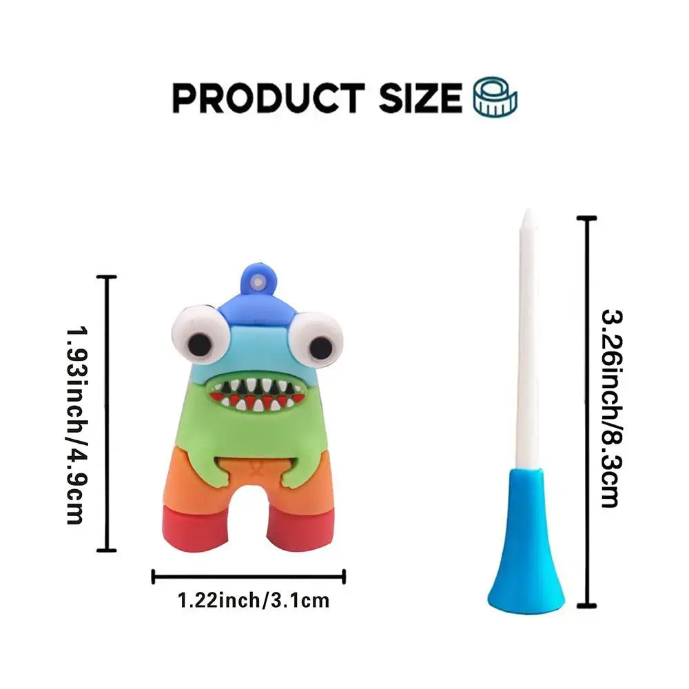 Golf Accessories 8.3mm Golf Ball Tees Astronaut Cartoon Golf Rubber Tees Durable Easy To Find Golf Enthusiasts