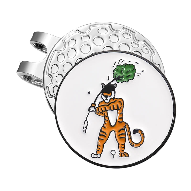 Golf Ball Marker Magnetic Hat Clips Funny Cartoon Cap Accessories for Golf Baseball Cap Decorative Jewelry Gift for Golf Lover