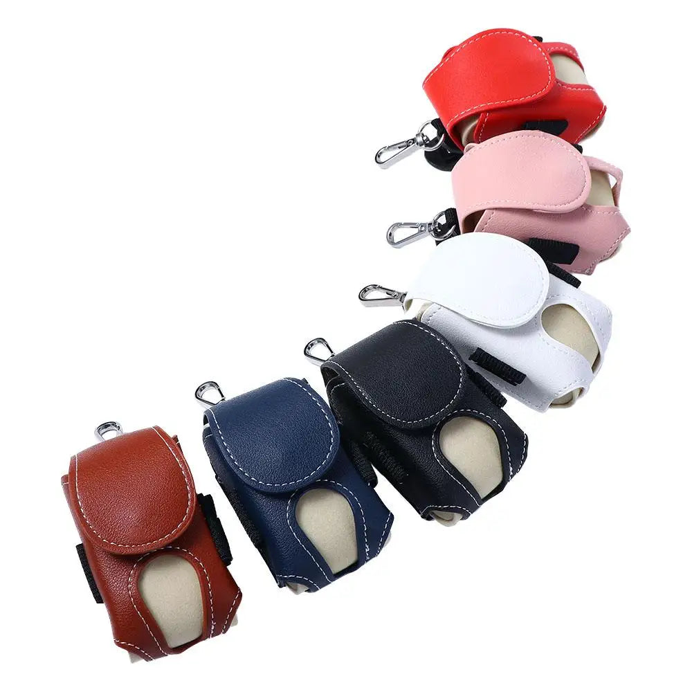 Golf Accessories Storage Bag Leather Pocket Golf Ball Container Golf Waist Holder Bag Golf Ball Storage Pouch Golf Ball Pouch