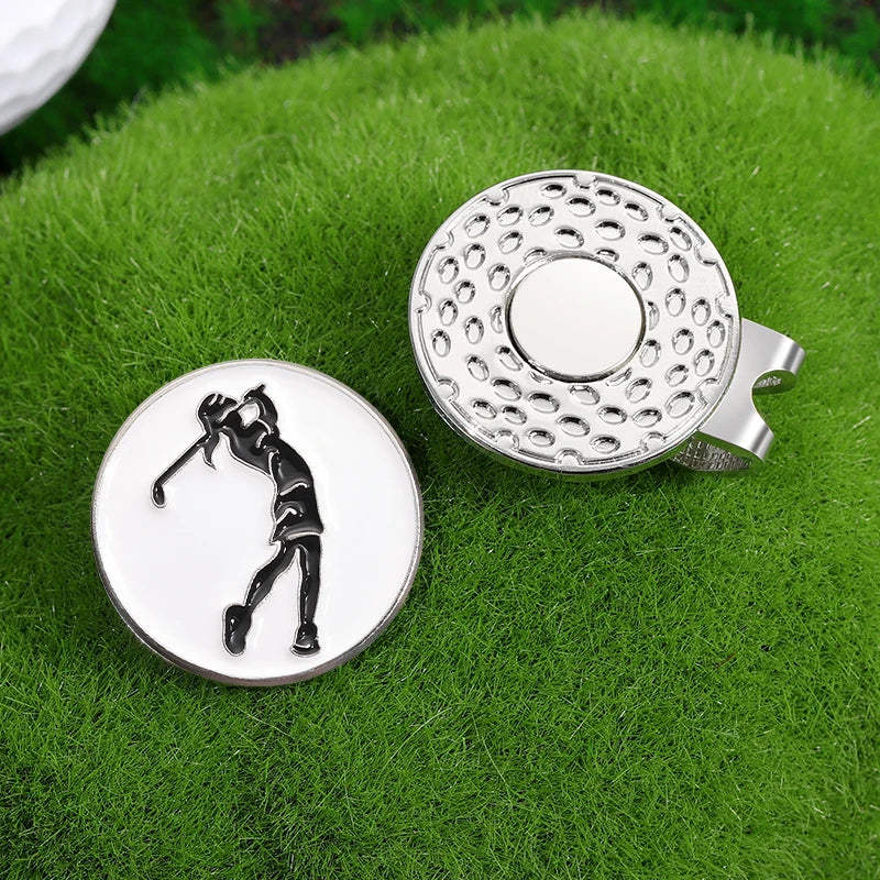 Golf Player Pattern Decorative Clips Golf Ball Marker with Magnetic Golf Hat Clip Jewelry Accessories Gift Golf Supplies