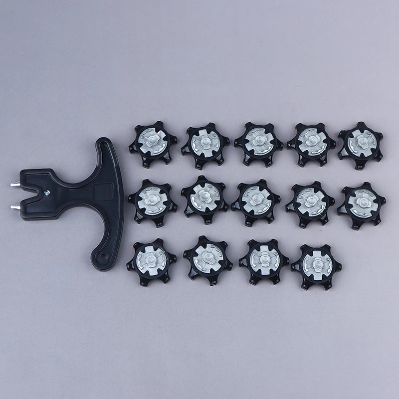14 Golf Shoe Studs + 1 Wrench Durable And Thin Golf Shoe Studs Golf Quick-twist Replacement Studs Accessories