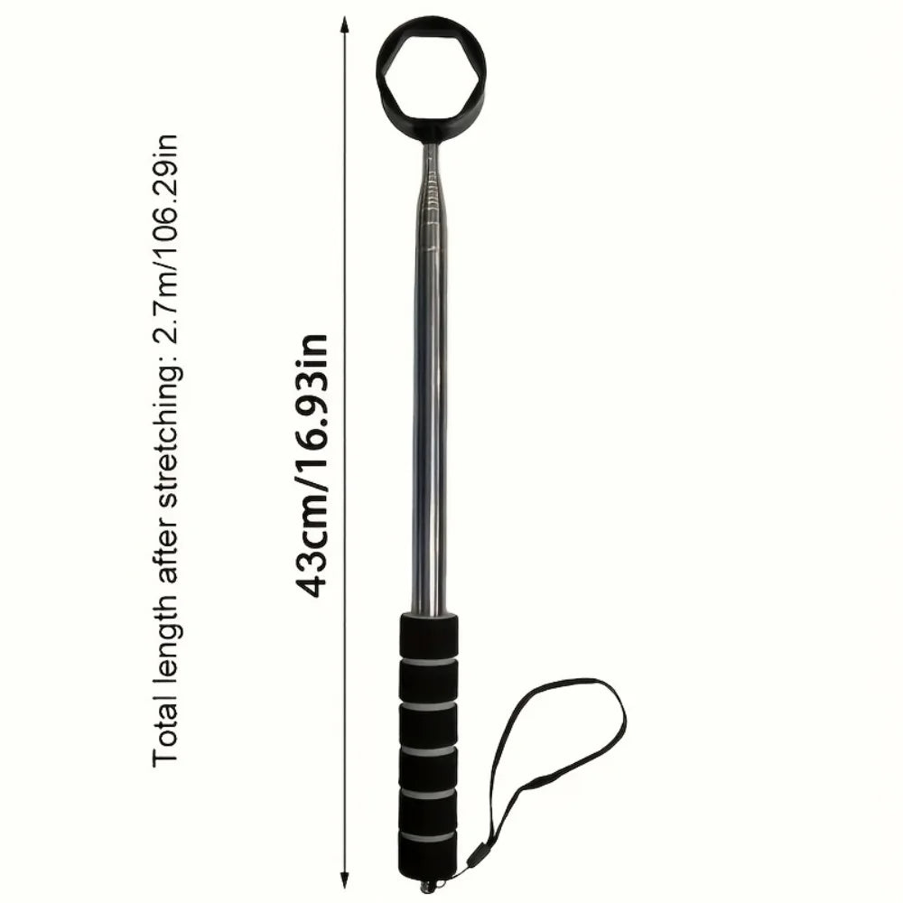 1 Piece Retractable Golf Ball Pick-Up Tool, 9-Foot Stainless Steel Grabber, Adjustable and Durable Golf Accessory for Golf Courses and Practice, Ideal Gift for Golf Enthusiasts