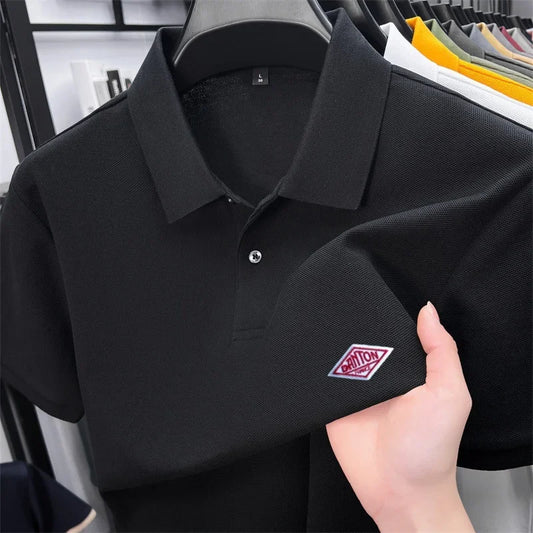 Men's golf shirt - Cool summer collared round-neck shirt - Short-sleeved top - Golf clothing - Men's shirt
