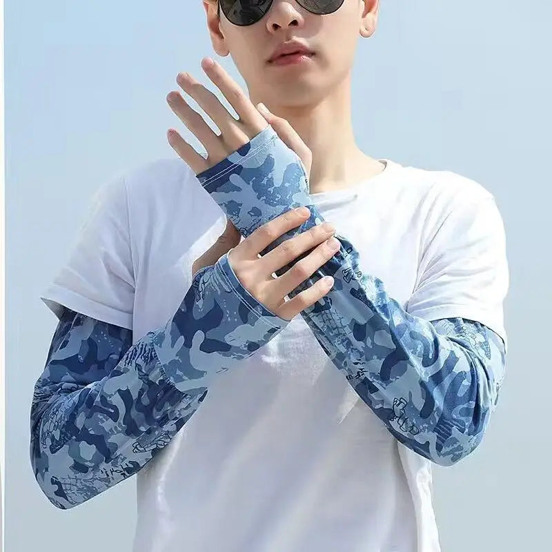 Loose Arm Sleeves Men Women Cooling Fishing Summer Driving Breathable Cycling UV Protection Oversized Sun Sleeves