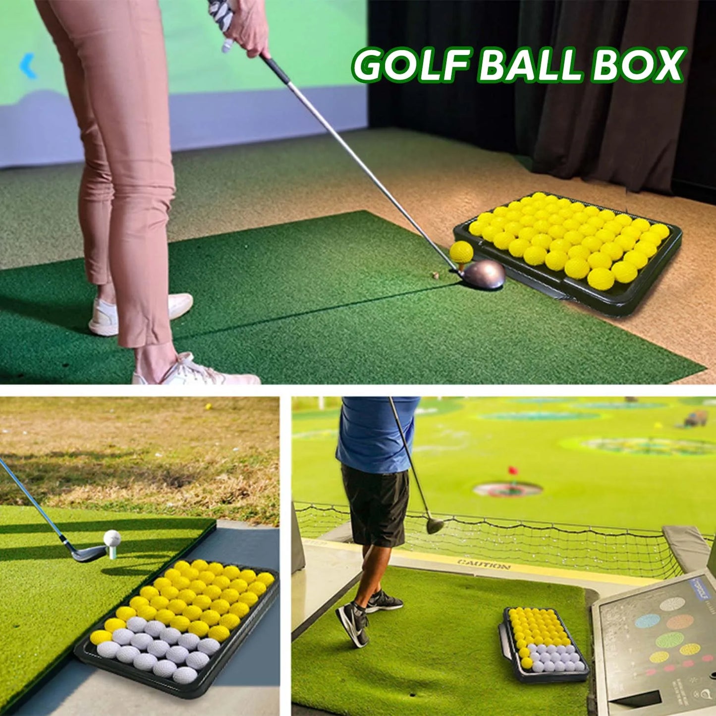 ABS Golf Ball Tray Heavy Duty Large Capacity Golf Practice Accessories Storage Box For Driving Range